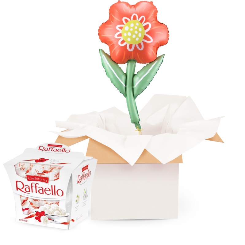 Kwiatek dla Ciebie - Balon z helem + Raffaello