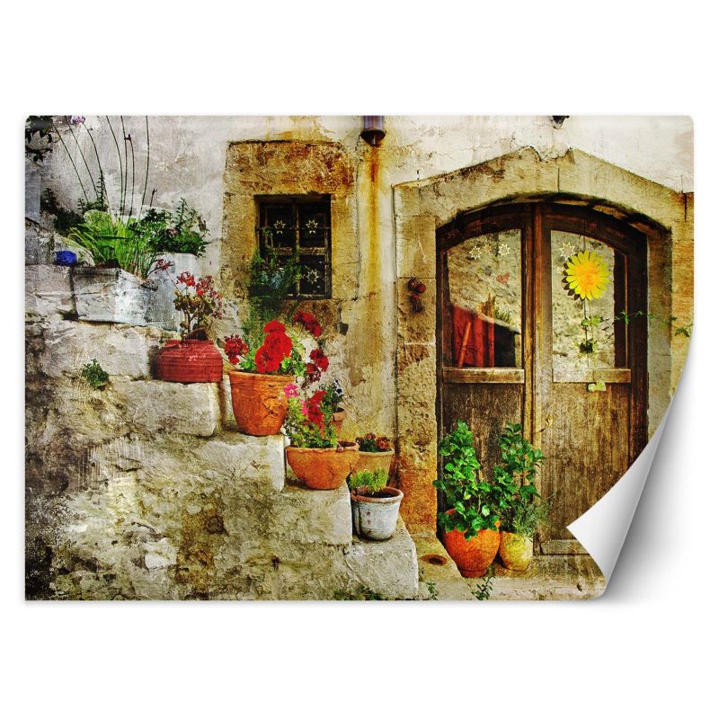 Fototapeta Feeby Kwiaty na schodach Toskania 150x105 1 szt