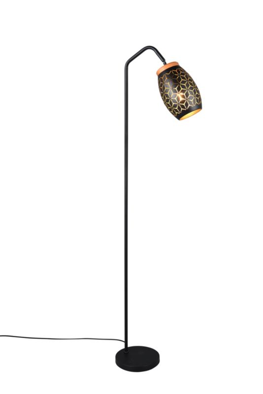 Lampa podłogowa stojąca RL Bidar czarno-złota 1 x E27 x 20W wym: 147 x 40 x 22 cm - 1 szt.