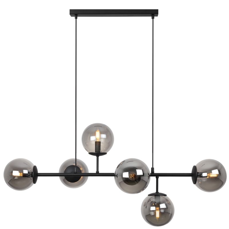 Lampa sufitowa wisząca Light Home LH Siena 6x E14 40W czarny klosz grafitowy 1szt.