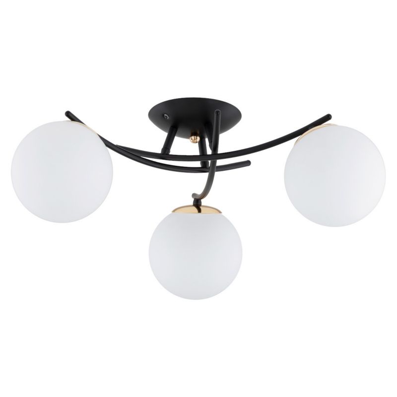 Lampa sufitowa wisząca Alfa Savi 4702 czarno-biała-złota nowoczesna 3xE14 x 10W 1 szt.