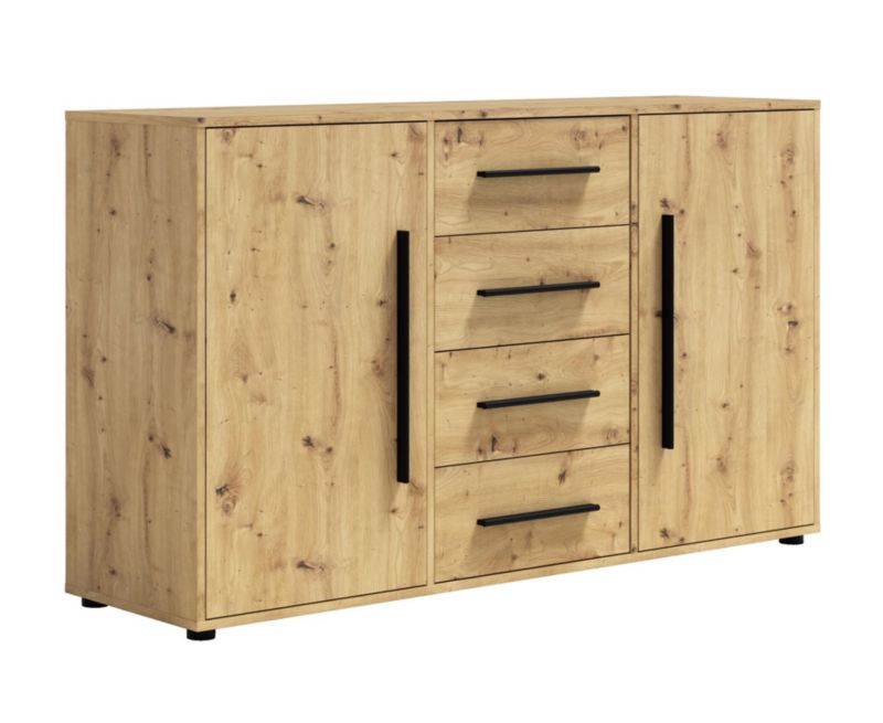 Komoda dwudrzwiowa z szufladami Bettso Maxivo nowoczesna do sypialni dąb artisan 1szt.