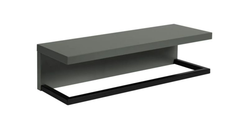 Półka łazienkowa z relingiem KROFAM LOV 40 cm szaro-zielony półmat 1 szt.