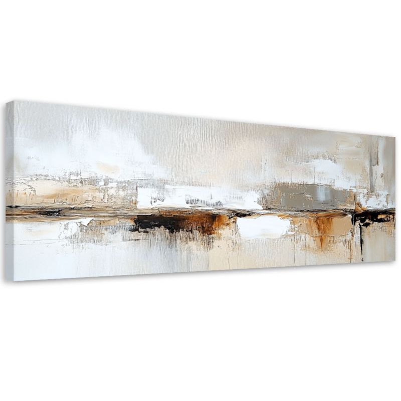 Obraz na płótnie Feeby Abstrakcja Szary Złoty Brązowy Lofty 120x40cm 1szt