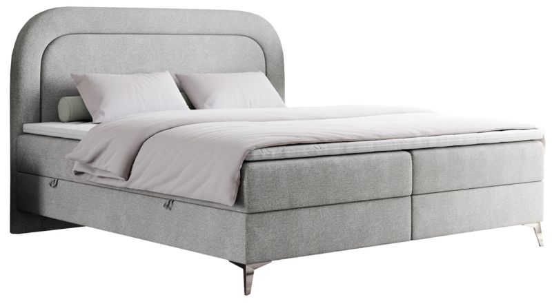 Łóżko kontynentalne MKS Meble EIRA 200x200 H4 jasnoszary struktura 1szt.