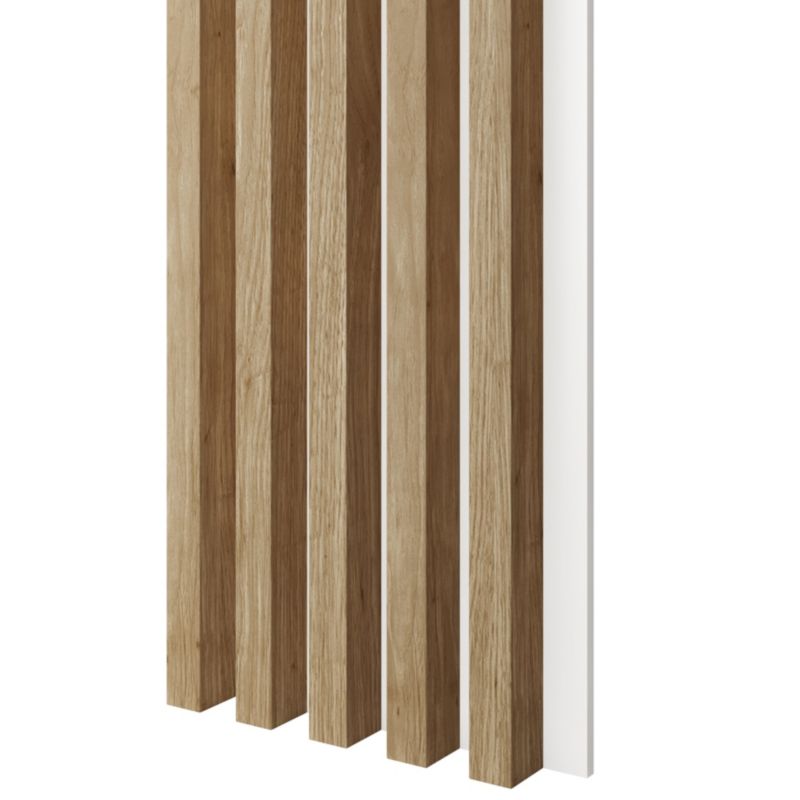 Lamele 3x4cm na białej płycie MDF LAMELE3D dąb natura 1 szt