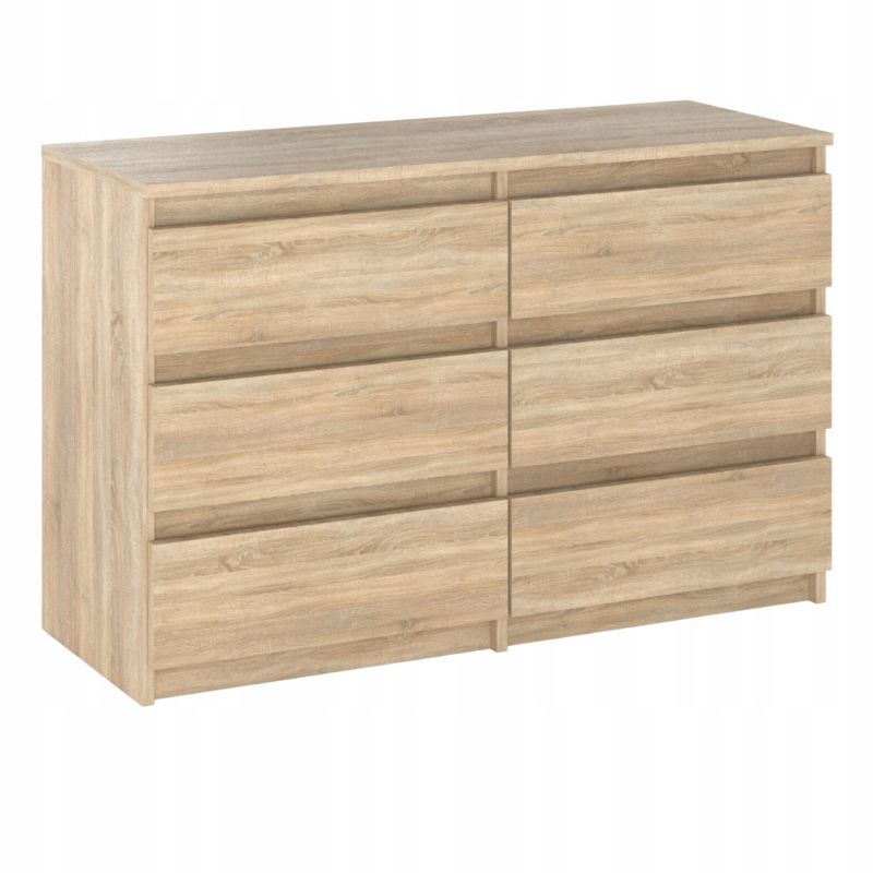 Komoda Z 6 Szufladami Stiv-Meble Dąb Sonoma Szafka 100X33,5X71,5 Cm 1Szt.