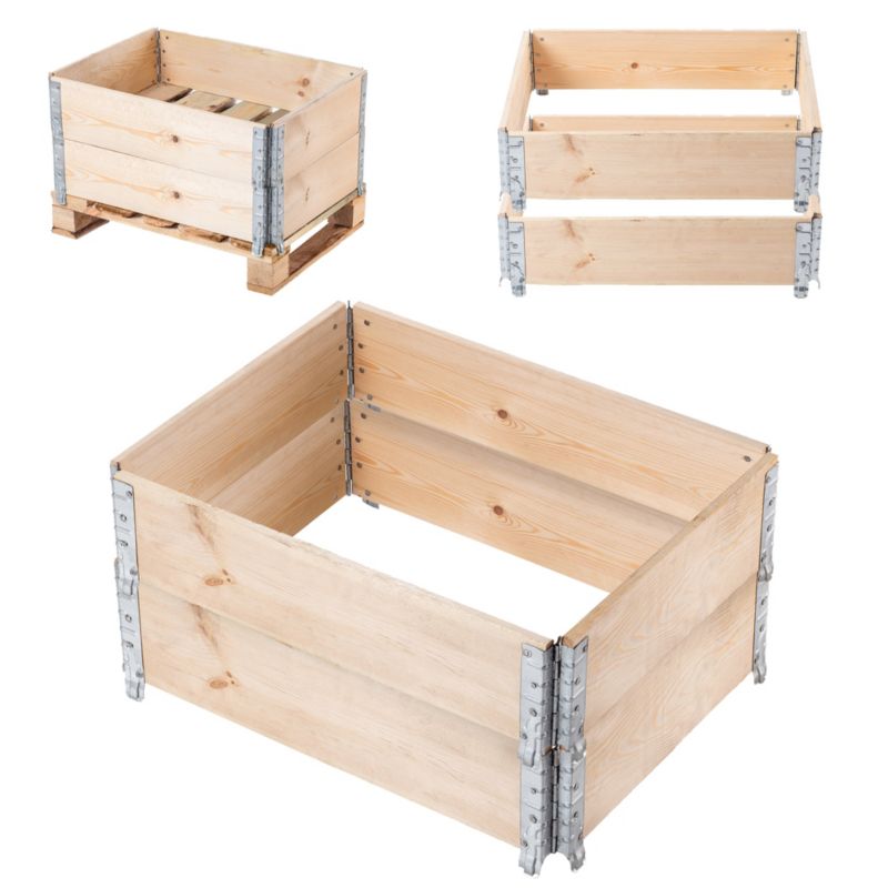 Nadstawka Paletowa KADAX Drewniana 60x80cm Pojemnik Na Paletę Grządka Pakiet 2szt