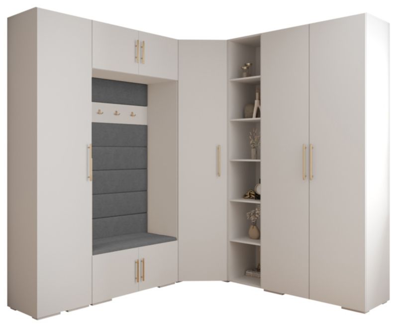 Garderoba do przedpokoju Abiks INOVA 3 Z2 biały+złoty+manila16 1 szt.