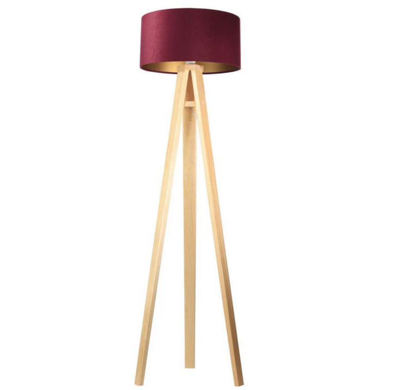 Lampa Bps Koncept stojąca HOME 40 bordowa/złota/sosna 1 szt