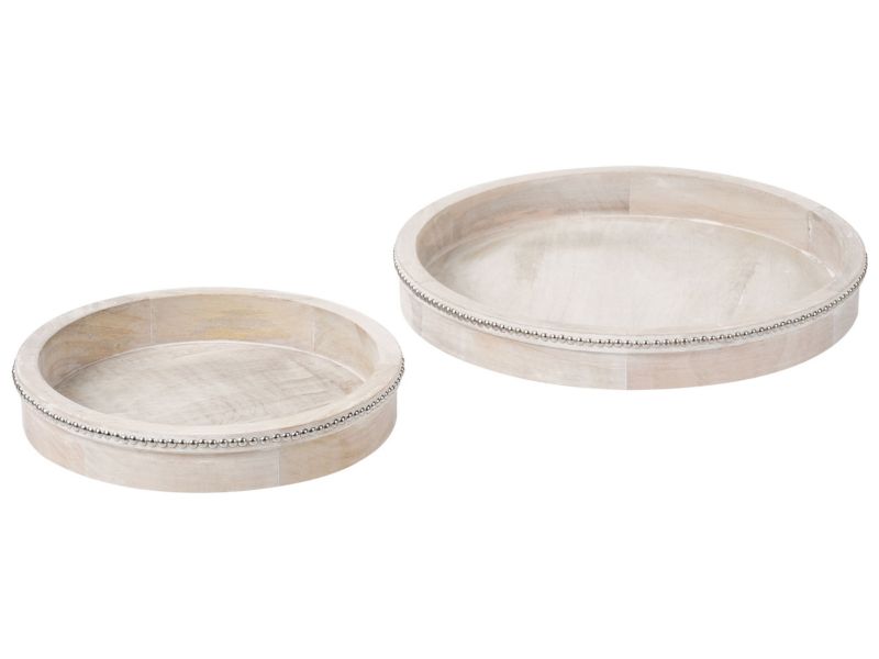 Zestaw 2 tac do serwowania Mansoura Drewno mango Jasnobrązowy 1 par.