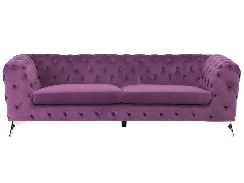 Sofa 3-osobowa welurowa fioletowa Sotra 1 szt.