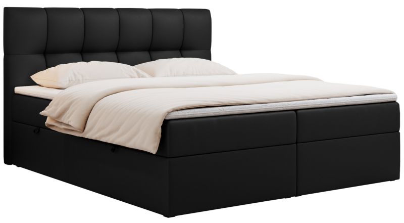 Łóżko kontynentalne MKS Meble RICO 200x200 H3 Czarny ecoskóra 1szt.