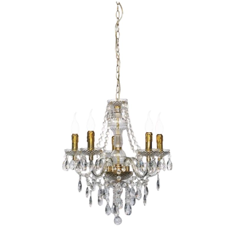 Żyrandol RL Lüster 1930 złoto-przezroczysty kryształowy 5xE14 x 1 szt.