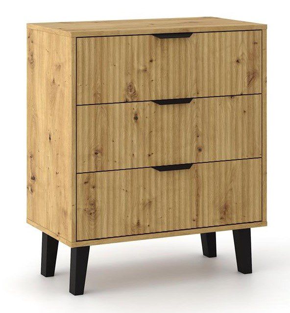Komoda Topeshop Scandi 3S Slim dąb artisan 70x81.5x39 cm 1 szt