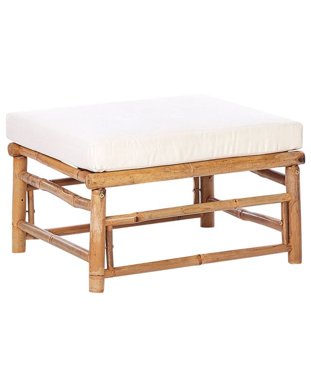 Otomana ogrodowa Cerreto Drewno bambusowe Złamana biel 1 szt.