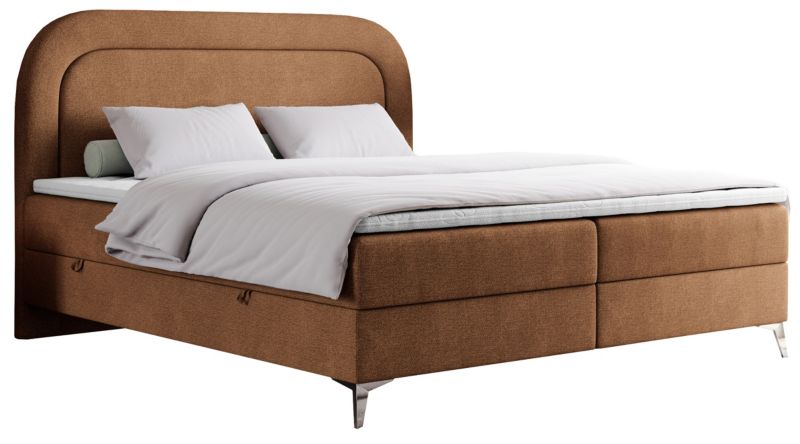 Łóżko kontynentalne MKS Meble EIRA 200x200 H3 pomarańczowy struktura 1szt.