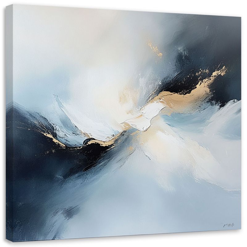 Obraz do salonu sypialni Feeby Abstrakcja czarny złoty szary 60x60cm 1szt