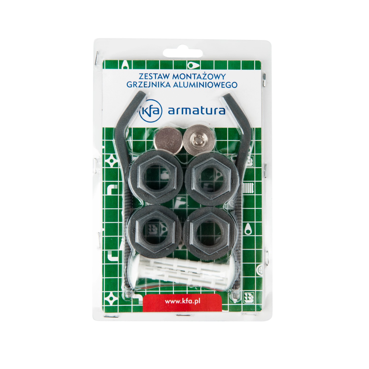 Armatura Kraków Komplet korków i haków grzejnikowych antracyt