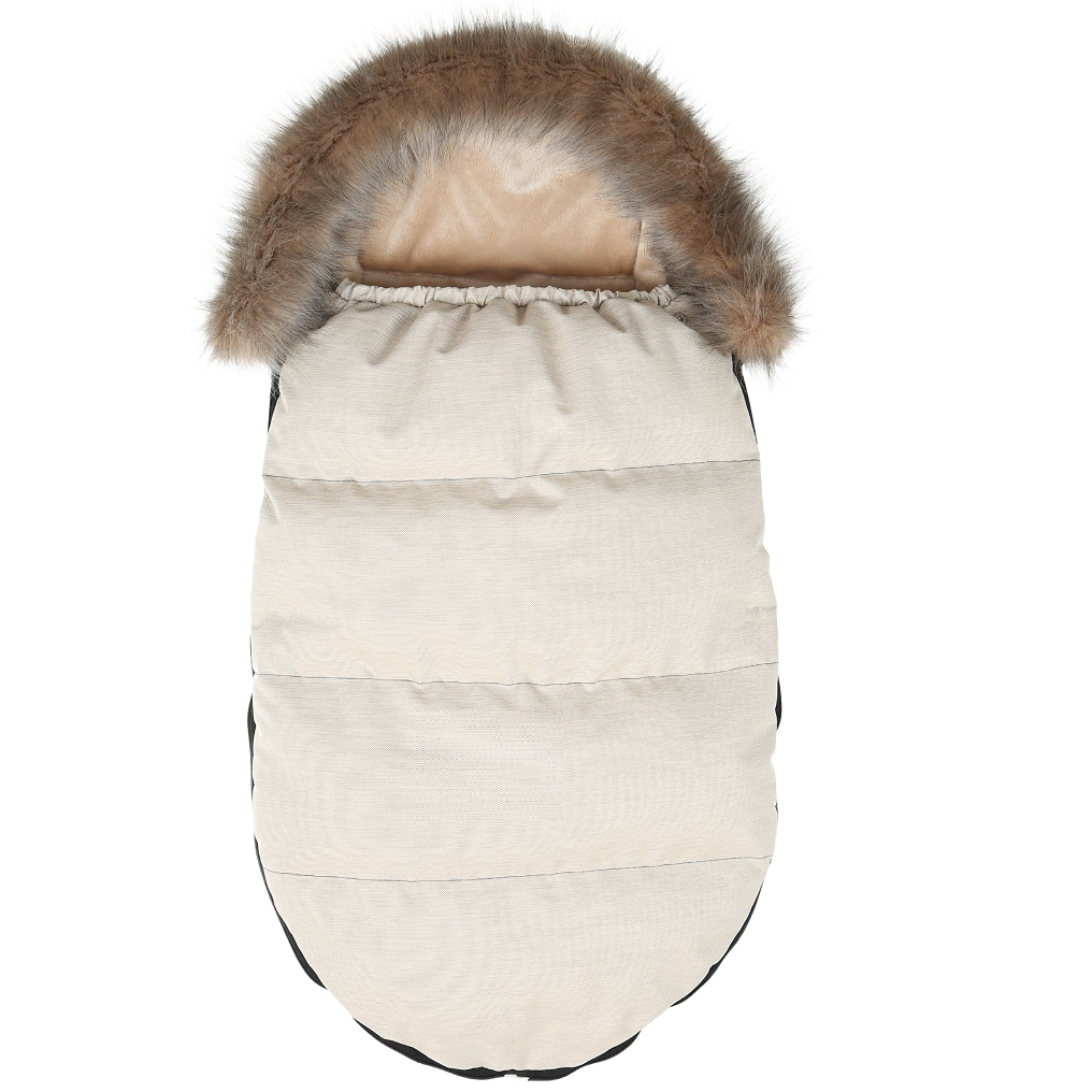Ocieplany śpiworek do wózka z futerkiem premium Sand AL