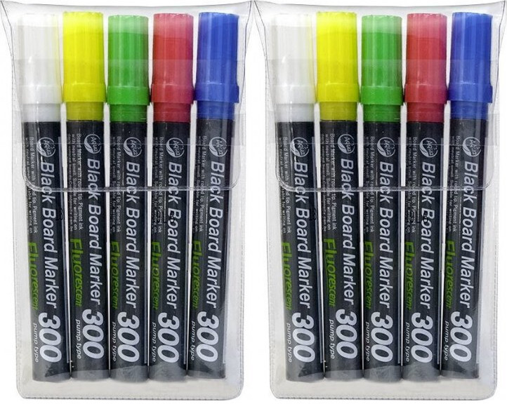 2x Marker kredowy Snowman 300, okrągła, 5 sztuk, mix kolorów