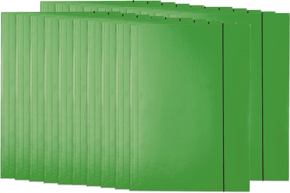 20x Teczka kartonowa z gumką lakierowana Esselte, A4, 400g/m2, 4mm, zielony