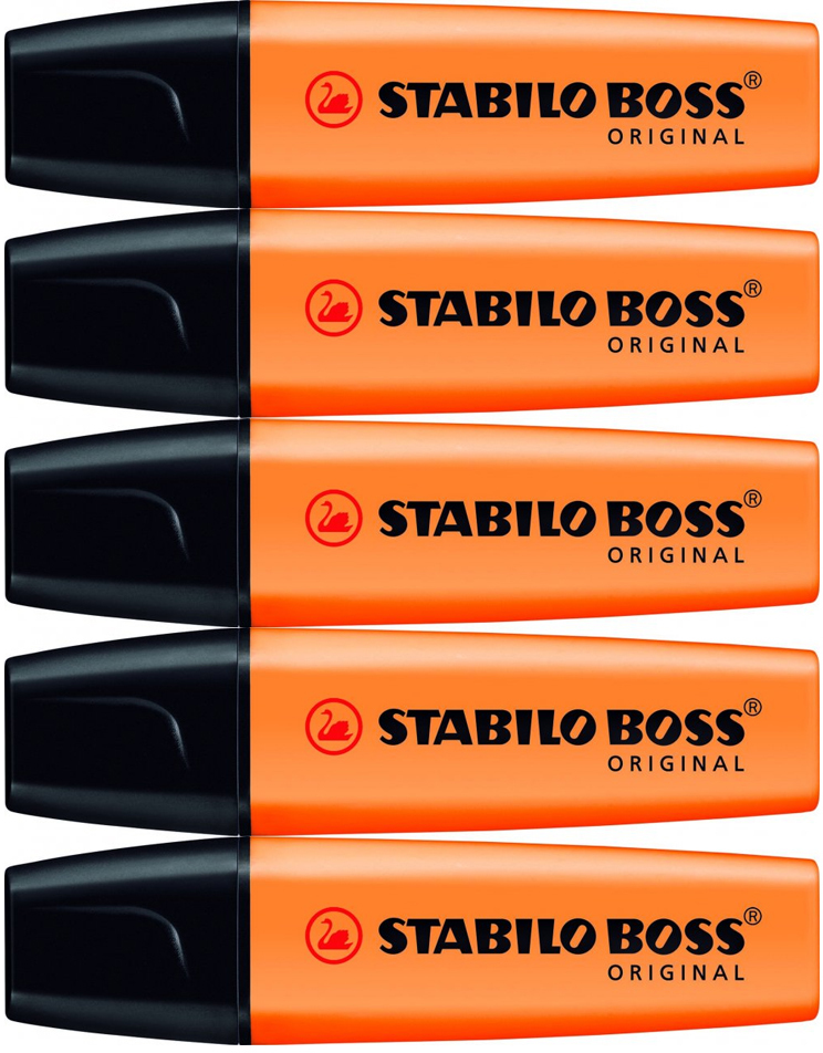 5x zakreślacz Stabilo, Boss Original, ścięta, pomarańczowy