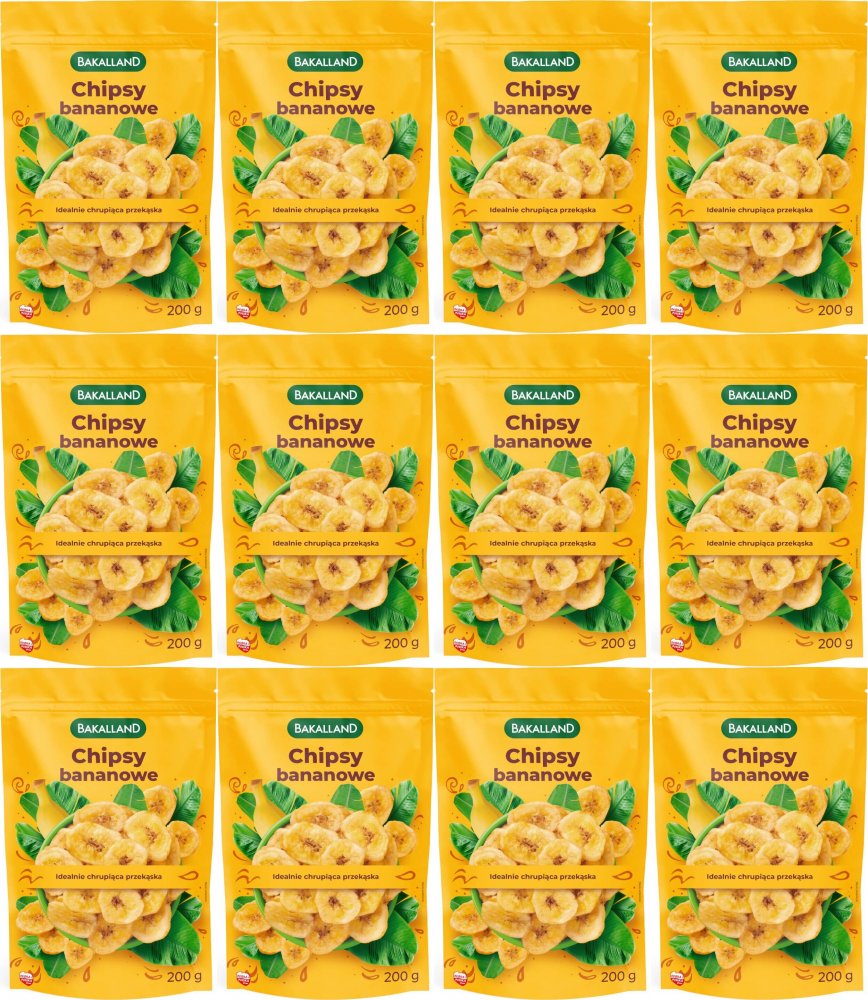 12x Chipsy bananowe Bakalland, 200g