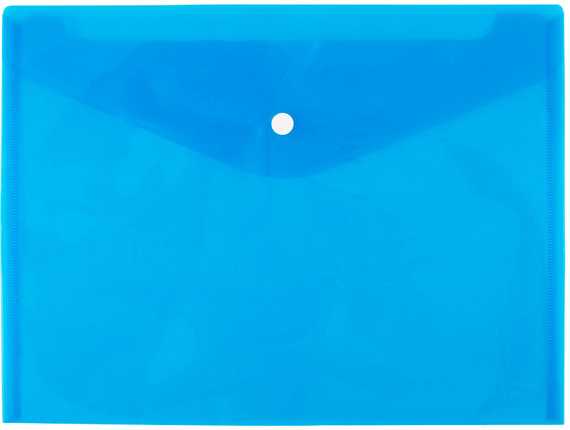 Teczka kopertowa D.Rect 5530, A4, na zatrzask, przezroczysty niebieski