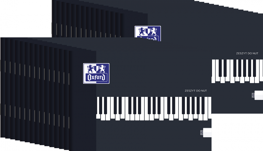 30x Zeszyt do nut Oxford, A5, 16 kartek, czarny