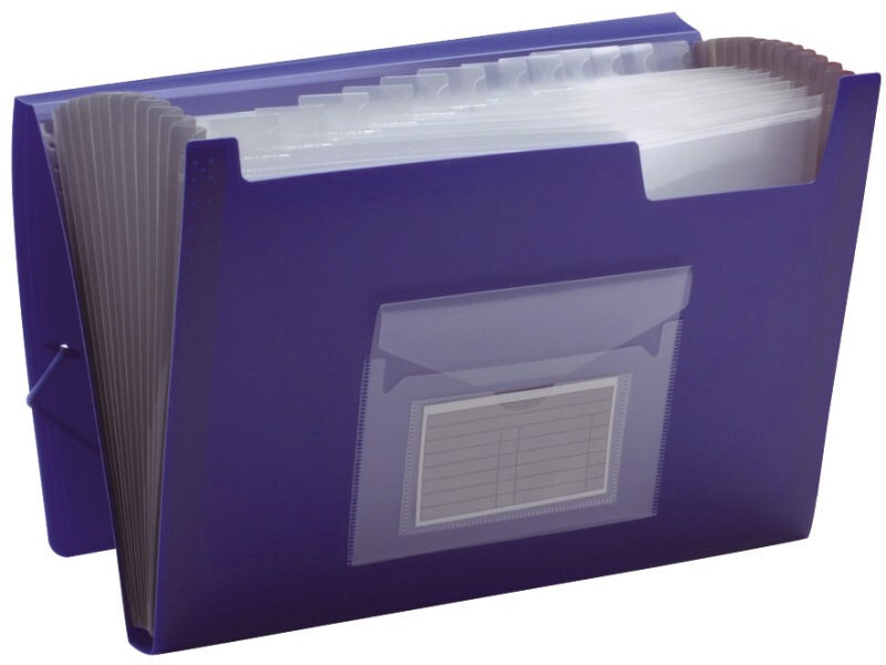 Teczka z przegródkami Q-Connect, A4, 12 przegródek, niebieski