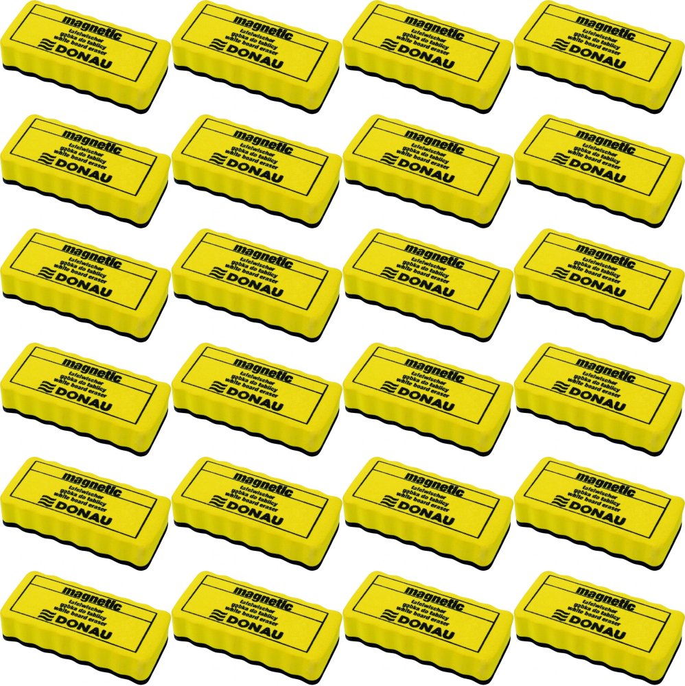 24x Gąbka magnetyczna Donau, 106x51x20mm, żółty