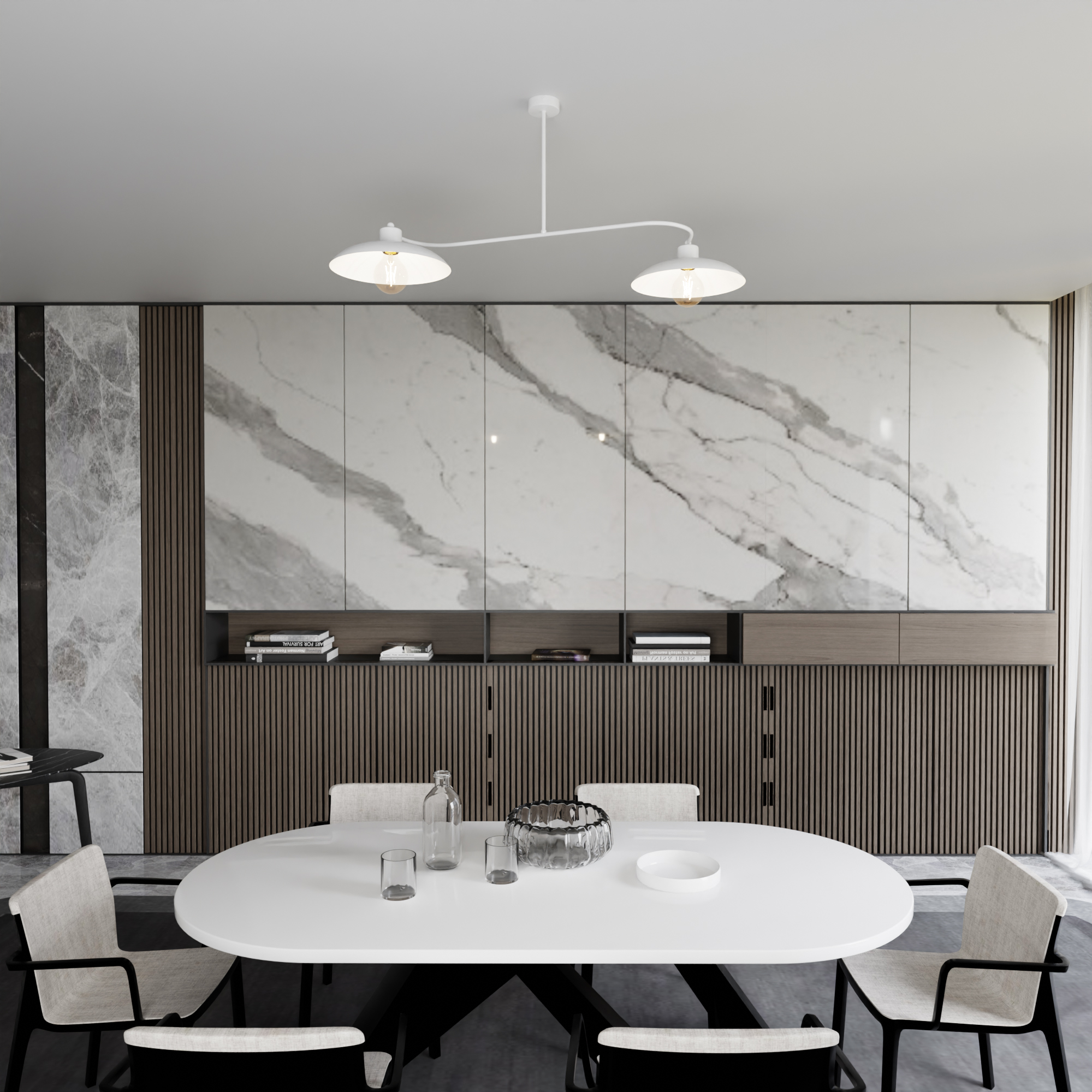 Emibig Foster lampa wisząca 2x10 W biała 1354/2