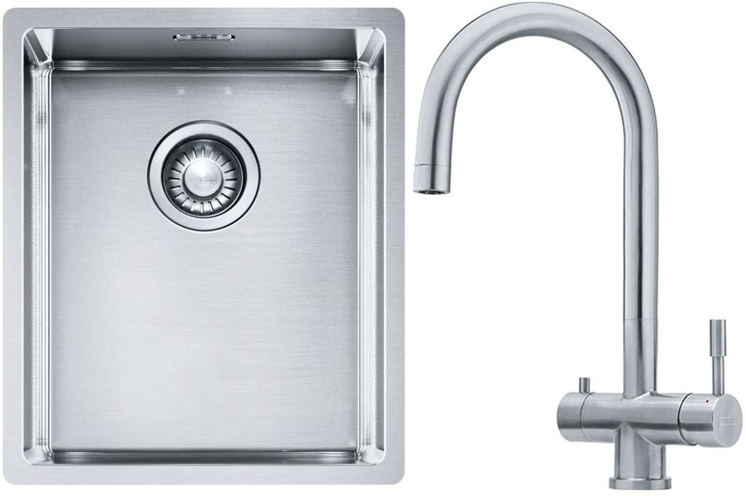 Franke Box BXX 210/110-34 zlewozmywak 38x45 cm stalowy z baterią kuchenną Eos stal szlachetna (1270453653, 1200179979)