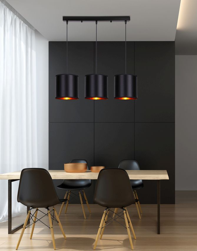 Candellux Candida lampa wisząca 3x40W czarna/złota 33-00736