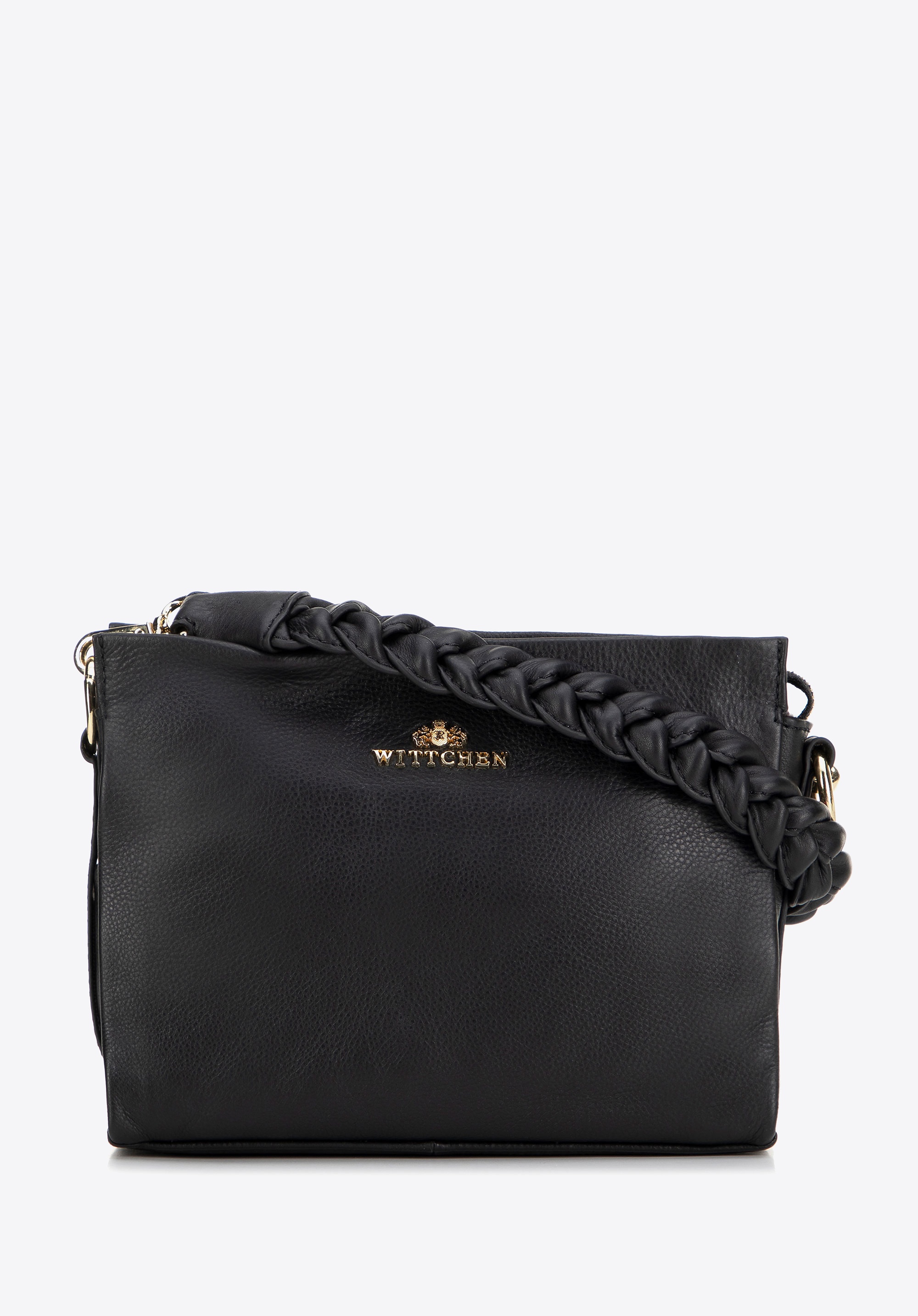 Damska crossbody z plecioną rączką czarna