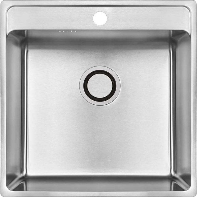 LAVEO Zlewozmywak stalowy BESOS 49x48 cm 1-komorowy inox szczotkowany