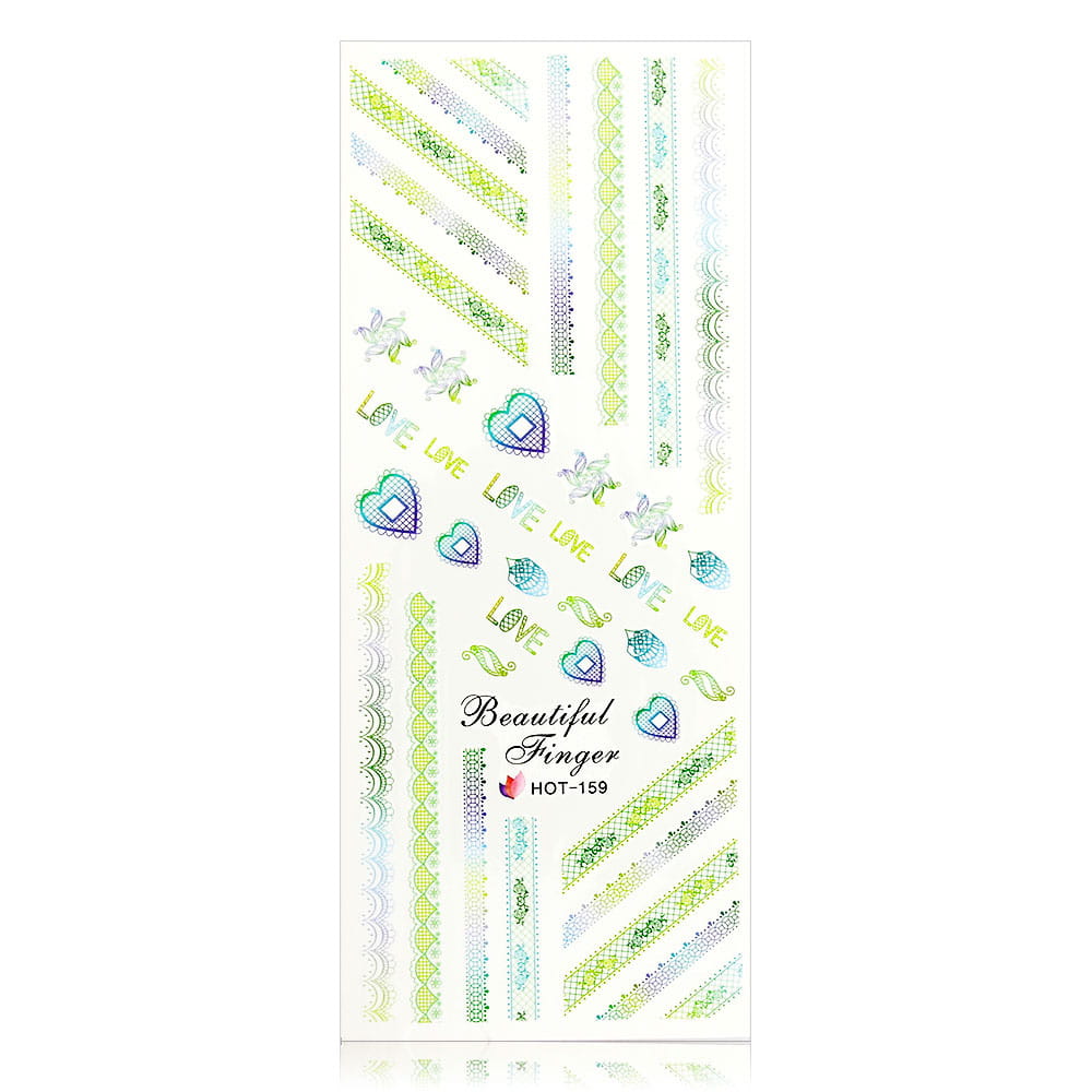 Naklejki wodne do paznokci arkusz 12,5 x 5,5 cm hot Nr 159