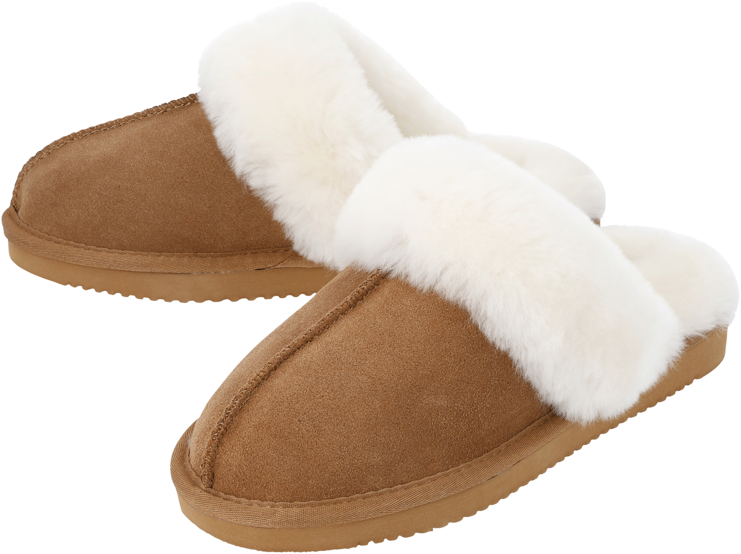 esmara Kapcie damskie z jagnięcej skóry Premium Brązowy, 36