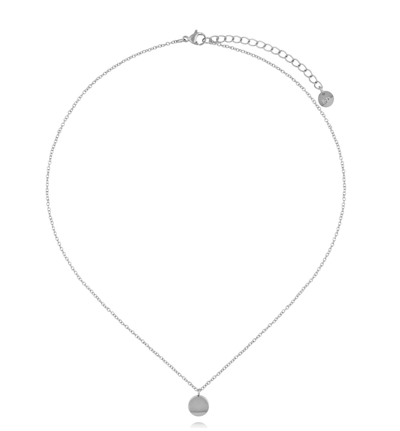 Naszyjnik z okrągłą zawieszką srebrny - By Dziubeka