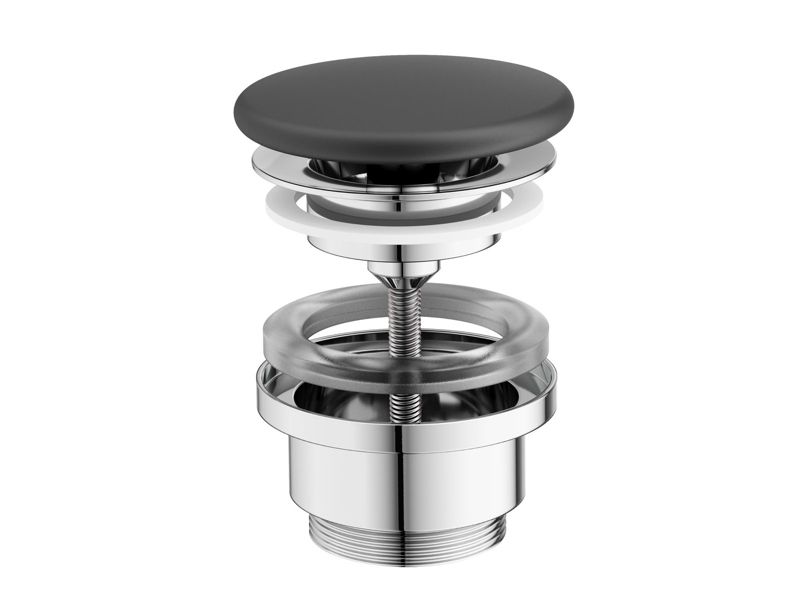 Korek umywalkowy ceramiczny stały Ravak Flat czarny mat 1 szt