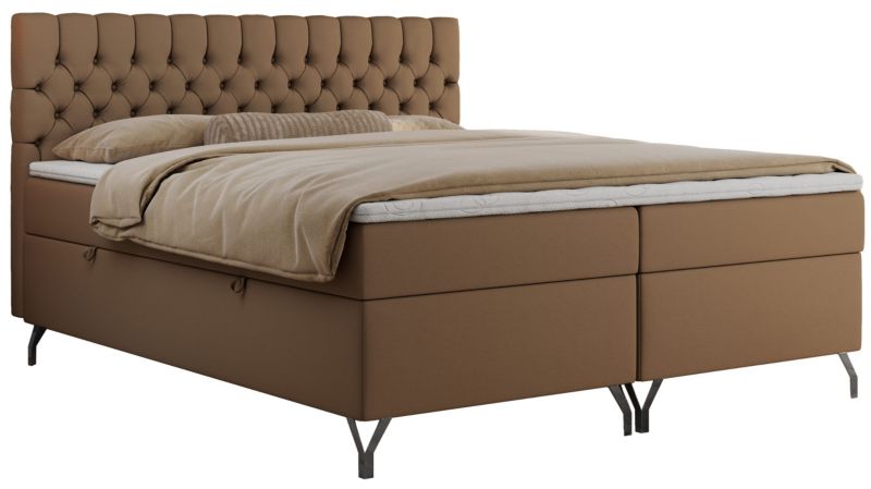 Łóżko kontynentalne MKS Meble GRIMALDI 180x200 H3 Brązowy ecoskóra 1szt.