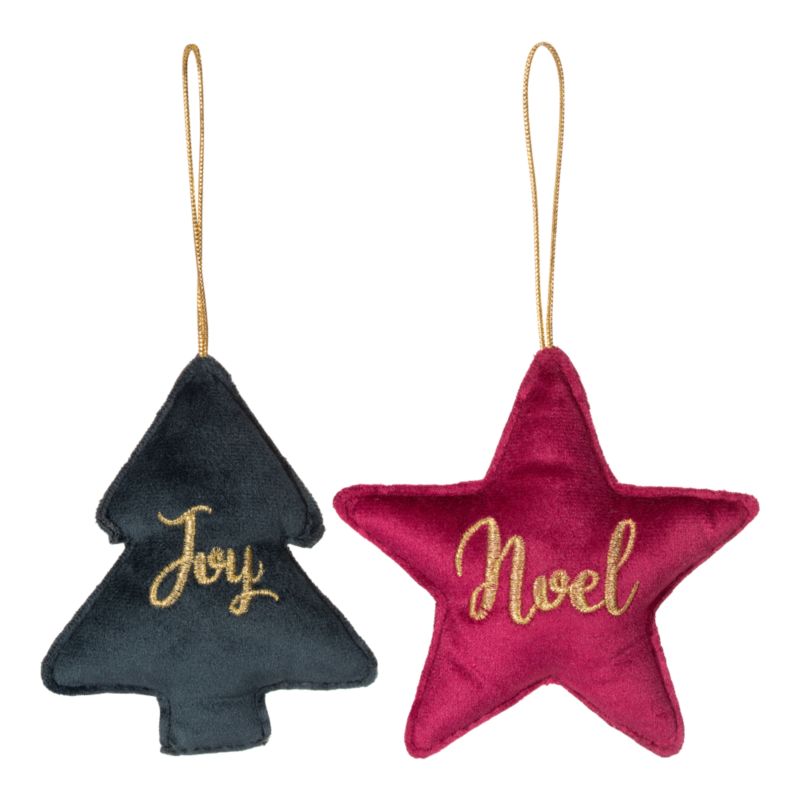Ozdoby welurowe na choinkę Joy&Noel 2 sztuki