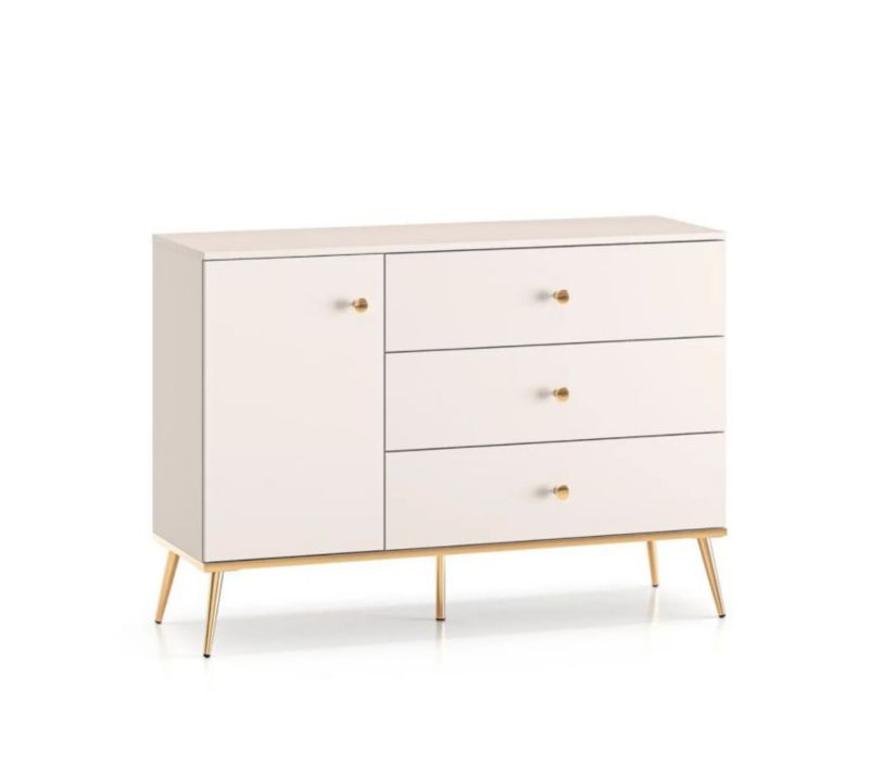 Komoda ML Meble MELLANIE 1D3S 120cm kaszmir/złoty 1 szt.
