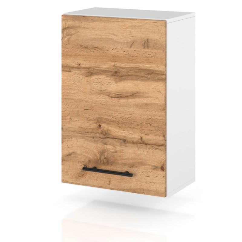 Szafka Kuchenna Hurtownia-Mebli Wisząca W45 sPremium 45cm Biały Mat Dąb Wotan 45x32x72 cm 1szt.