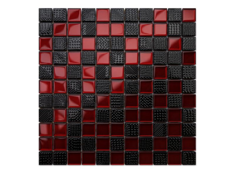 Mozaika szklana Ilcom mc-laren karmazyn czarna nero 30x30cm 1 szt.