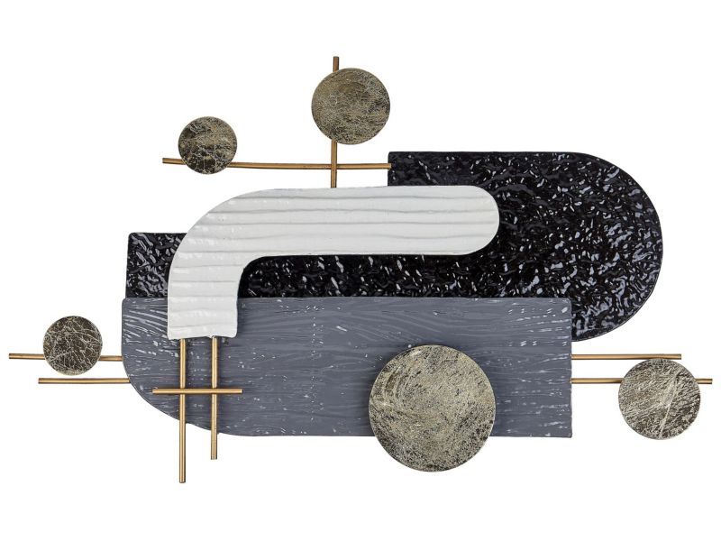 Dekoracja ścienna Lutetium Metal Abstrakcyjny Czarny 1 szt.