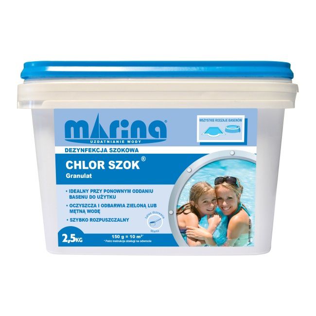 Chlor do basenu szok granulat Marina 2,5 kg