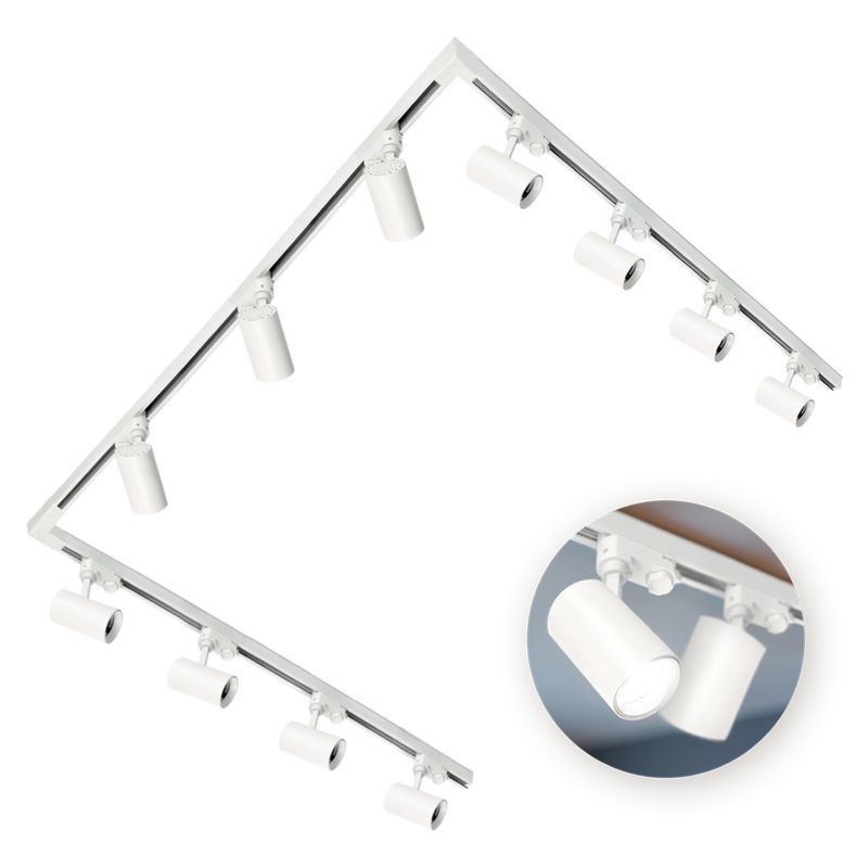 Zestaw szynowy 3-Fazowy Kobi 3x szyna 1m, 2x Łącznik L, 11x Lampa GU10 biały 1kpl.
