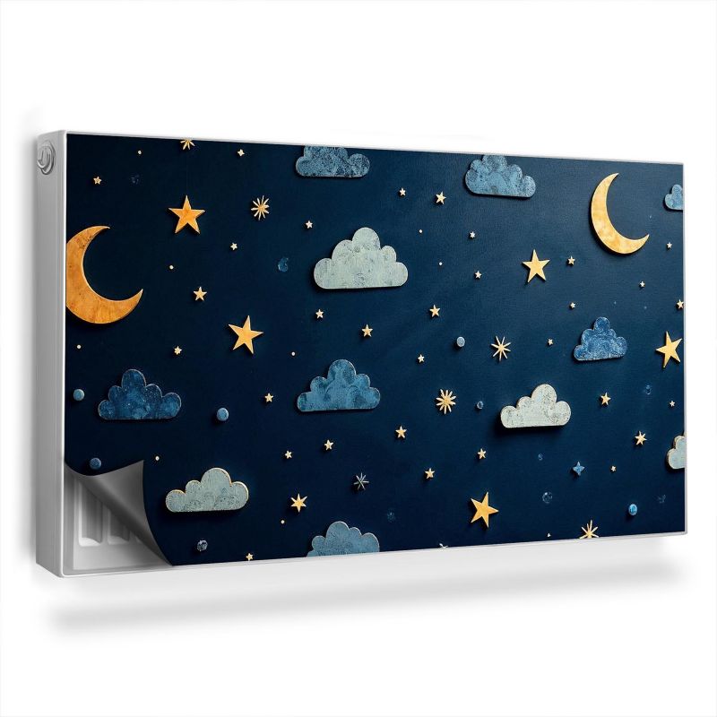 Ozdobny magnes na kaloryfer Wallfluent 110x60 cm Gwiazdy i księżyce 1 szt.